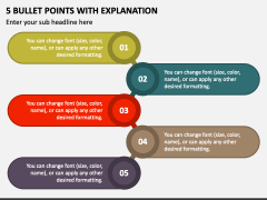 5 Bullet Points with Explanation PPT Slide 1