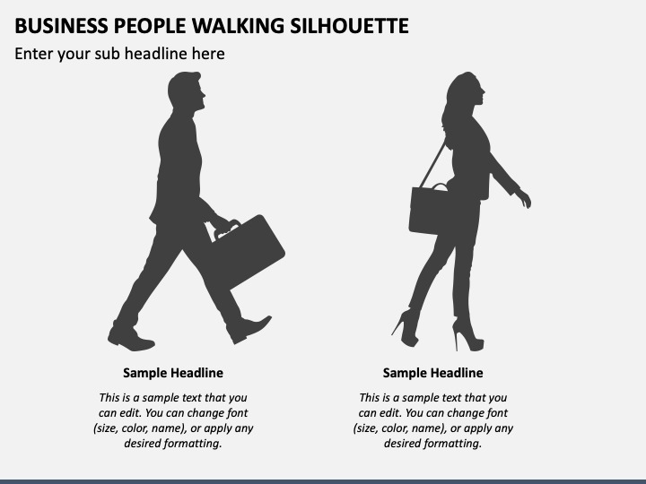 Business People Walking Silhouette PPT Slide 1