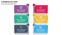 6 Animated Key Steps PPT Slide 1