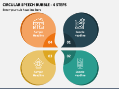 Circular Speech Bubble - 4 Steps PPT Slide 1