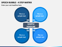 Speech Bubble - 4 Step Matrix PPT Slide 2