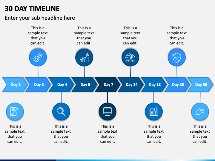 30 Day Timeline PPT Slide 1