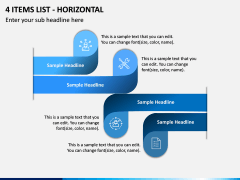 4 Items List - Horizontal PPT Slide 1