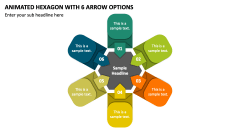Animated Hexagon with 6 Arrow Options PPT Slide 1
