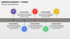 Animated Roadmap - 5 Stages PPT Slide 1
