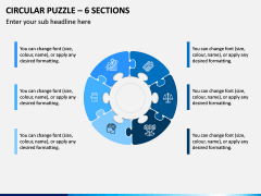 Circle Puzzle – 6 Sections PPT Slide 1