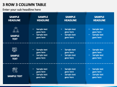 3 Row 3 Column Table PPT Slide 1
