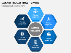 Elegant Process Flow - 6 Parts PPT Slide 1