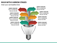 Bulb With 8 Arrow Stages PPT Slide 2
