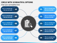 Circle with 10 Beautiful Options PPT Slide 2