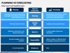 Planning Vs Forecasting PowerPoint Template - PPT Slides