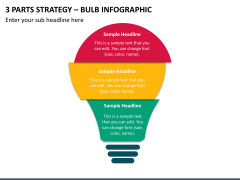 3 Parts Strategy - Bulb infographic PowerPoint Template - PPT Slides