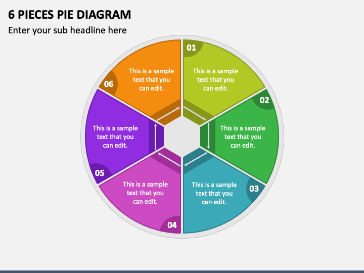 6 Pieces Pie Diagram PowerPoint Presentation Slides - PPT Template