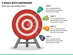 4 Goals With Dartboard PPT Slide 2