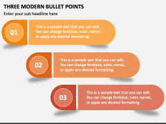 Three Modern Bullet Points PPT Slide 1