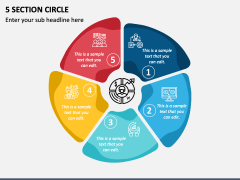 5 Section Circle PPT Slide 2