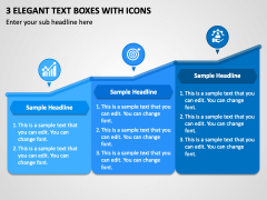 3 Elegant Text Boxes with Icons PPT Slide 1