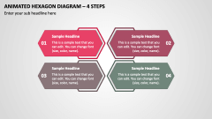 Animated Hexagon Diagram - 4 Steps PPT Slide 1