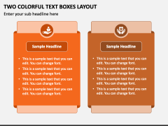 Two Colorful Text Boxes Layout PPT Slide 1
