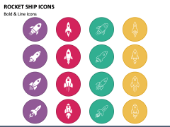 Rocket Ship Icons PPT Slide 1