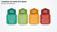 4 Animated Text Boxes with Arrow PPT Slide 1