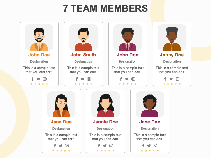 7 Team Members PPT Slide 1
