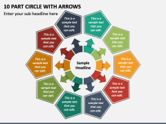 10 Part Circle with Arrows PPT Slide 2