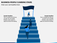 Business-People Climbing Stairs PPT Slide 1