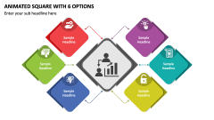 Animated Square with 6 Options PPT Slide 1