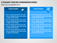 2 Elegant Feature Comparison Boxes PPT Slide 1