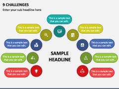 9 Challenges PowerPoint Template and Google Slides Theme