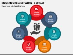 Modern Circle Network - 7 Circles PPT Slide 1