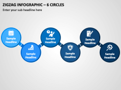 Zigzag Infographic - 6 Circles PPT Slide 1