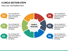 6 Circle Section Steps PPT Slide 2