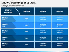 5 Row 3 Column (3 By 5) Table PPT Slide 1