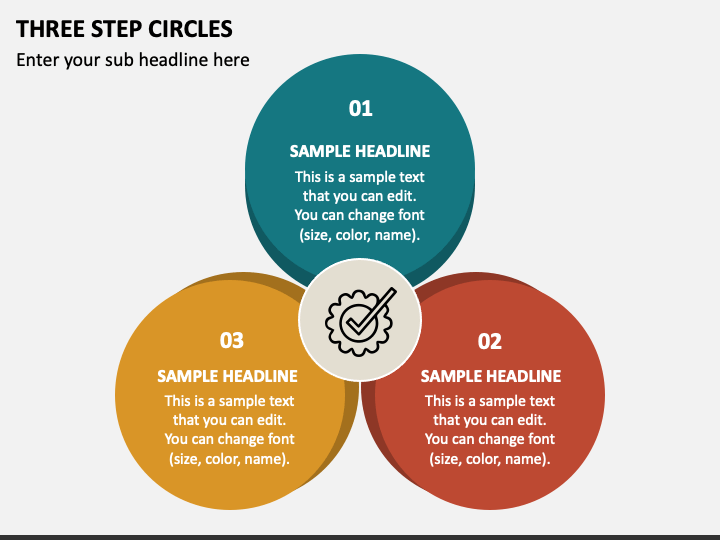 Three Step Circles PPT Slide 1