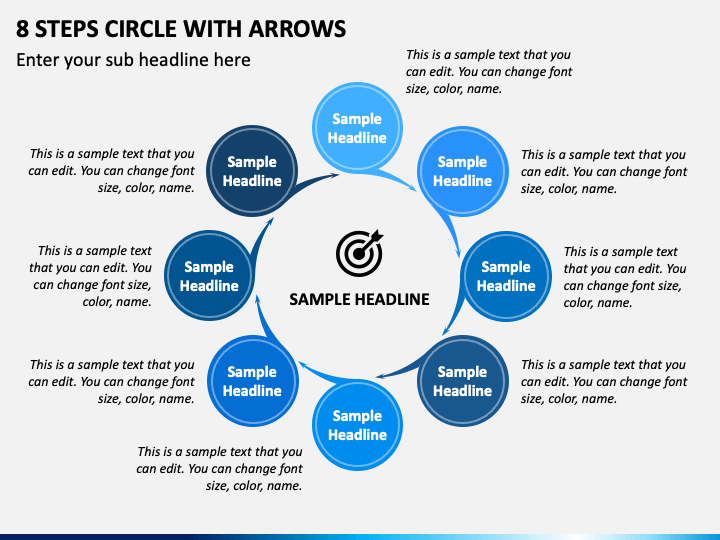 8 Steps Circle with Arrows PPT Slide 1