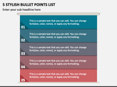 5 Stylish Bullet Points List PPT Slide 1