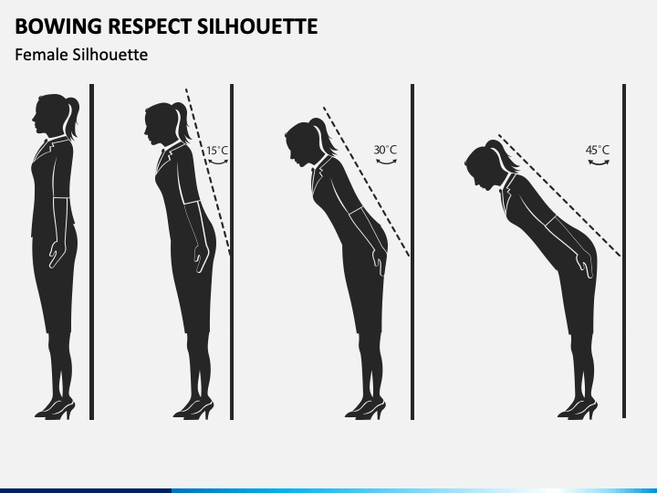 Bowing Respect Silhouette PPT Slide 1