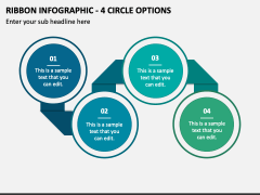 Ribbon Infographic - 4 Circle Options PPT Slide 1
