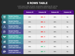 8 Rows Table for PowerPoint and Google Slides - PPT Slides