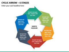 Cyclic Arrow - 6 Stages PPT Slide 2