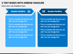 2 Text Boxes with Arrow Headline PPT Slide 2