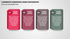 4 Animated Horizontal Boxes Infographic PPT Slide 1