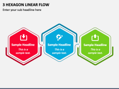 3 Hexagon Linear Flow PPT Slide 1
