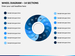Wheel Diagram – 14 Sections PPT Slide 1