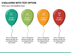 4 Balloons With Text Option PPT Slide 2