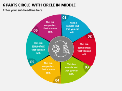 6 Parts Circle with Circle in Middle PPT Slide 2