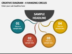 Creative Diagram - 4 Hanging Circles PPT Slide 1