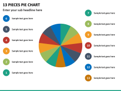 13 Pieces Pie Chart PPT Slide 2